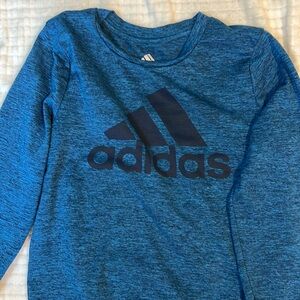 Adidas kids long sleeve activewear shirt boys size 6 blue heather